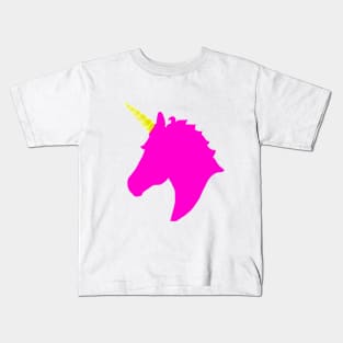 Pink Unicorn Head Kids T-Shirt